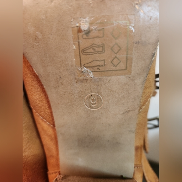 BEAST FASHION Tan Multi-Strap Block Heel Ankle Boots - Picture 10 of 11